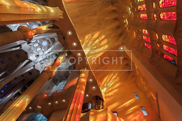 THE BASILICA de la SAGRADA FAMILIA INTERIOR, BARCELONA