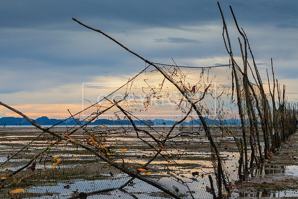 FISHING NETS AT DUSK, KRABI, THAILAND